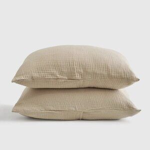 NWOT Quince Organic Airy Gauze Queen Sham Set of 2 in Dune